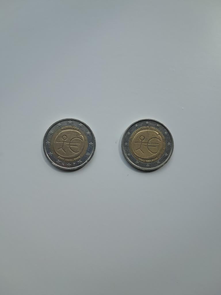 Twee 2 euro stickman munten, Postzegels en Munten, Munten | Europa | Euromunten, Ophalen of Verzenden