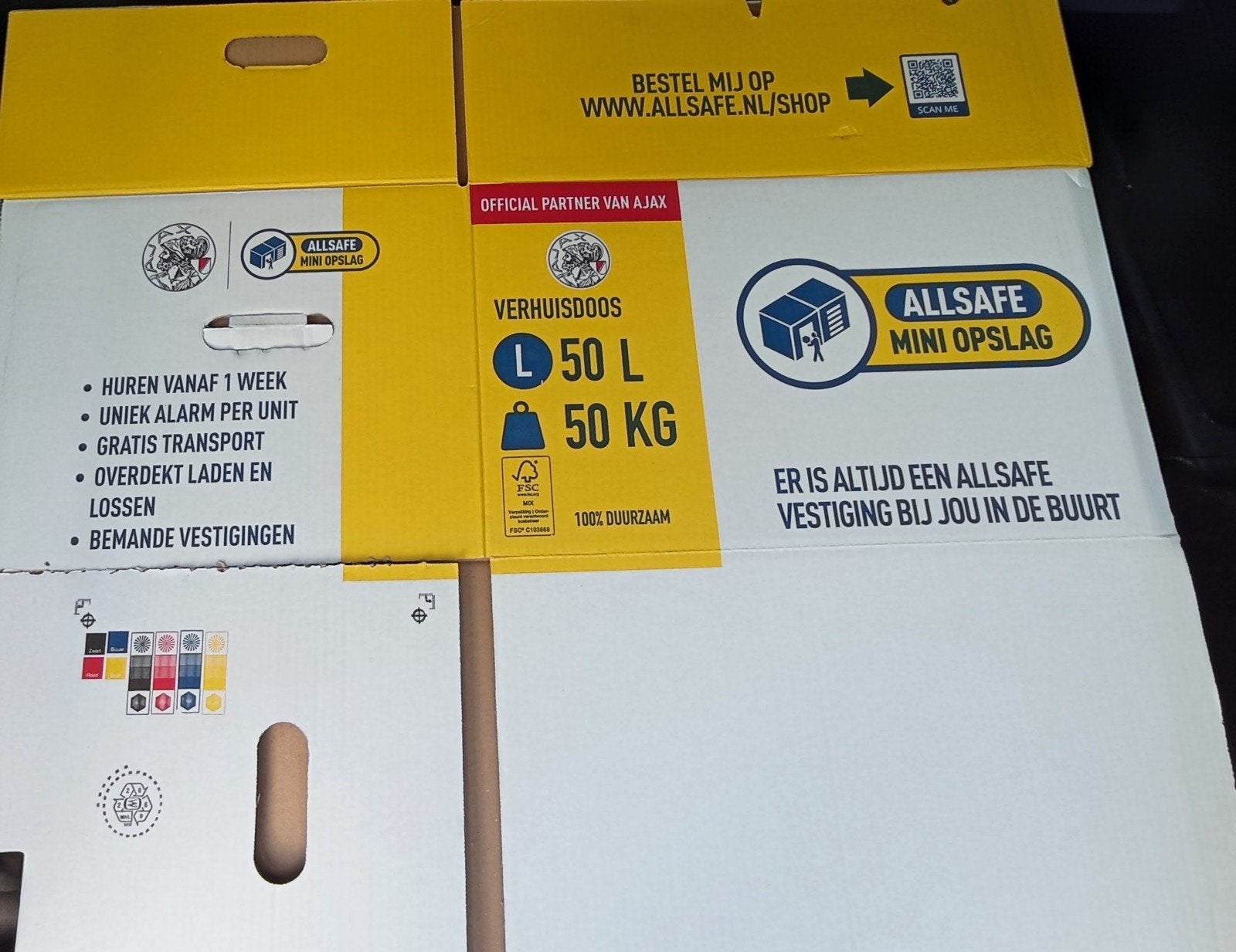 20 Allsafe Verhuisdozen - 50L / 50KG. 1x gebruikt., Doos, 40 tot 60 cm, Opvouwbaar, 50 tot 75 cm