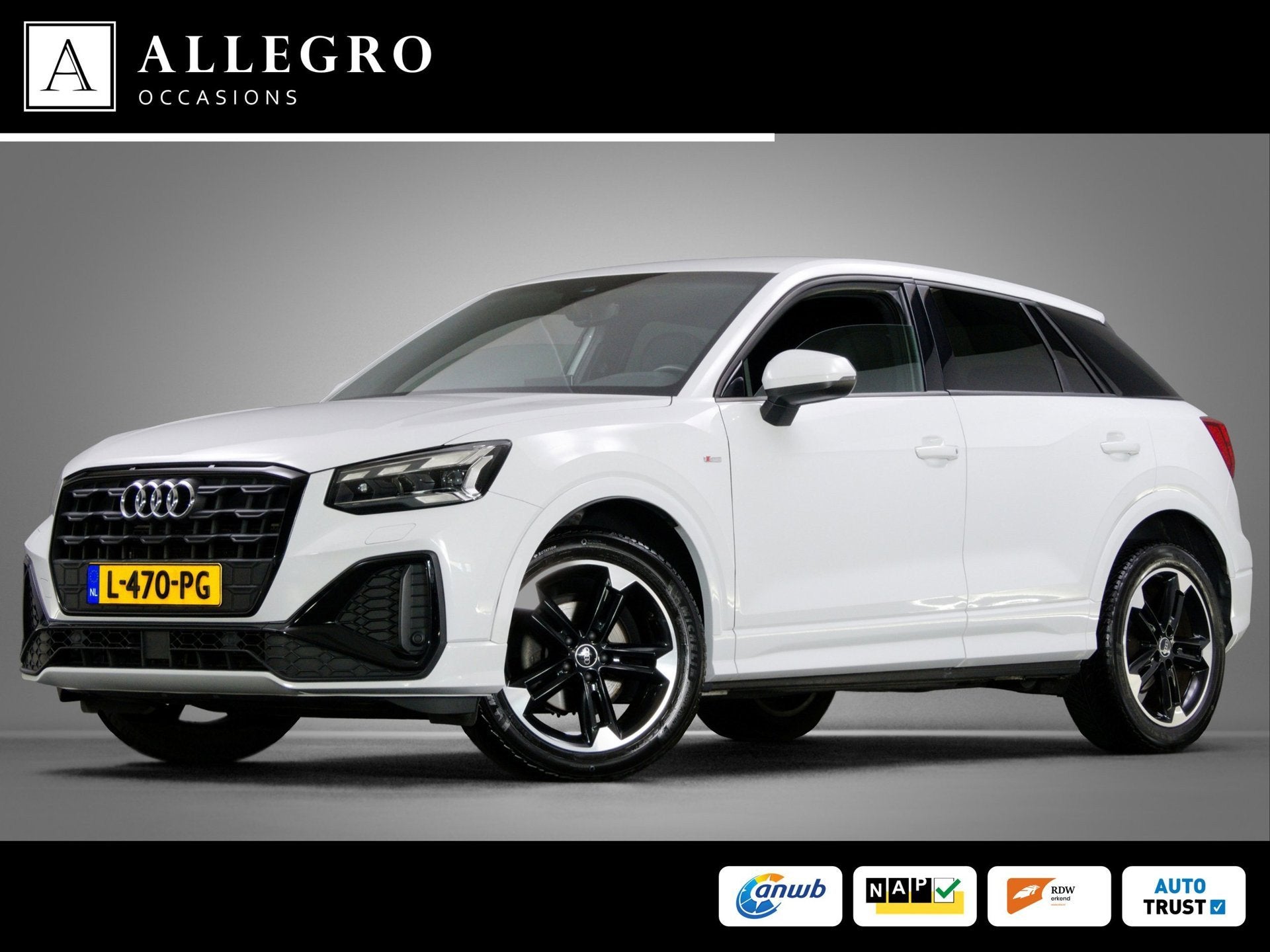 Audi Q2 35 TFSI S-Line Edition (SFEERVERLICHTING, CAMERA, AP, 150 pk, Leder en Stof, Wit, Origineel Nederlands