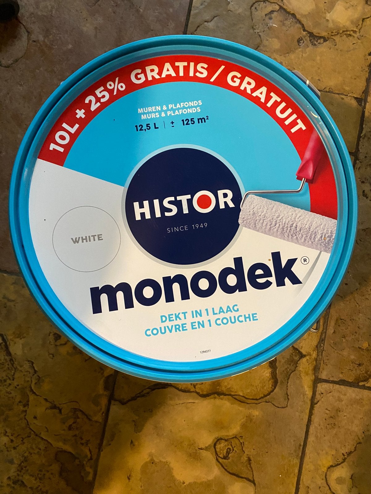 Histor monodek muurverf wit, 5 tot 10 liter, Ophalen, Zo goed als nieuw, Wit