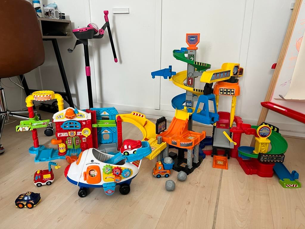 Complete VTech Toet Toet Auto's set: Mega Bouwplaats & meer!, Ophalen, Gebruikt, Jongen of Meisje