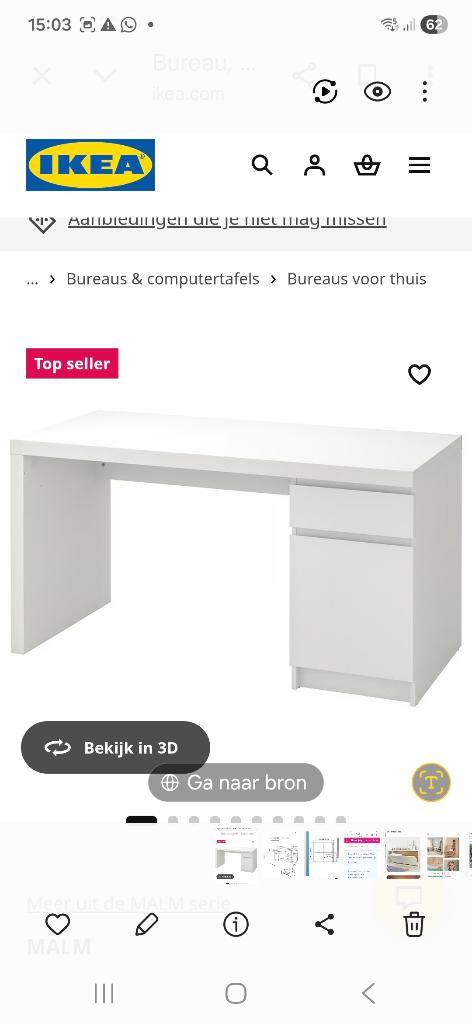 Burau Malm, Ophalen, Gebruikt, Hout, Demontabel