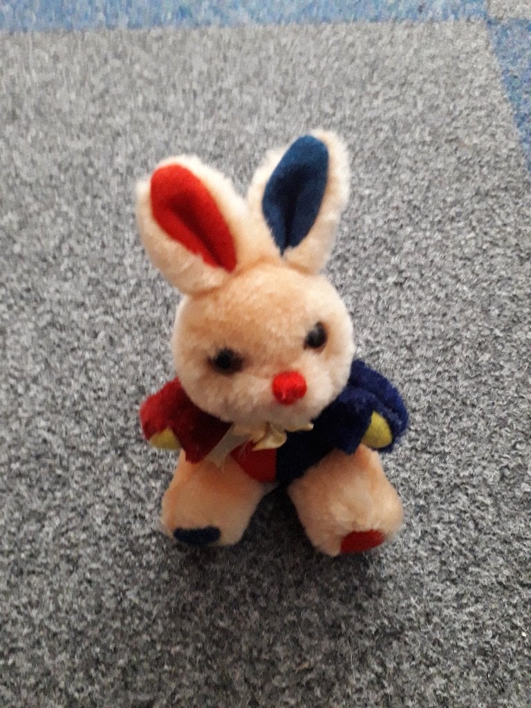 Klein konijn knuffel, Kinderen en Baby's, Speelgoed | Knuffels en Pluche, Ophalen of Verzenden, Zo goed als nieuw, Konijn, Wasbaar