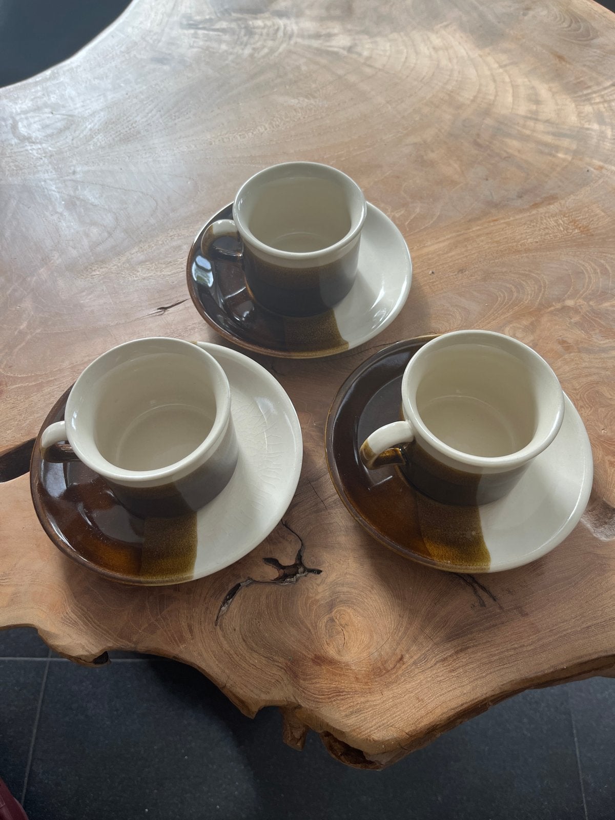 Set van 3 vintage Hitkari  kopjes met schotels, Ophalen of Verzenden