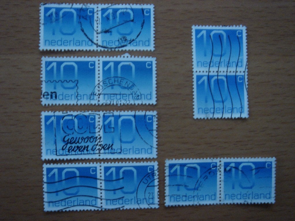 Cijfer type Crouwel NVPH 1109 12x , Postzegels en Munten, Ophalen of Verzenden, Na 1940, Gestempeld