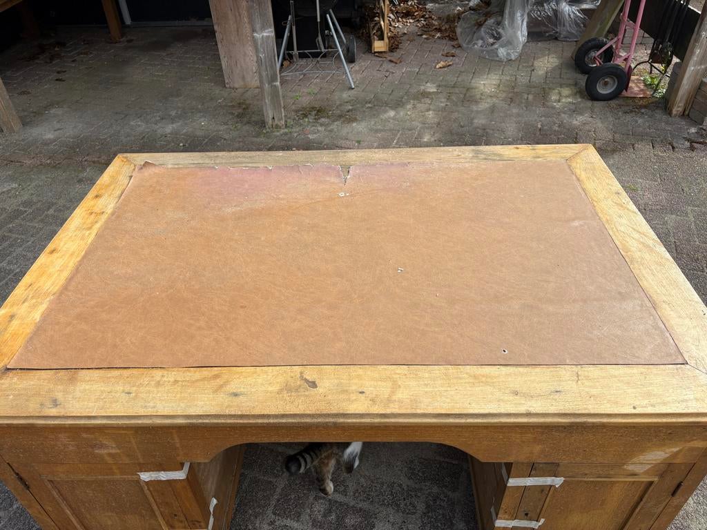 Antieke Eiken Partnerdesk - Opknapper, Antiek en Kunst, Ophalen
