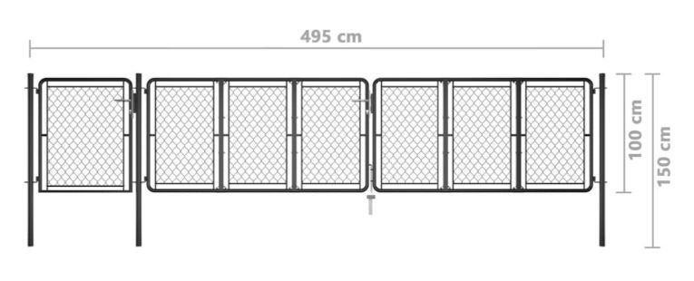 Poort 495x100 cm staal antraciet NIEUW, Tuin en Terras, Ophalen, Met poort, Nieuw, Tuinhek
