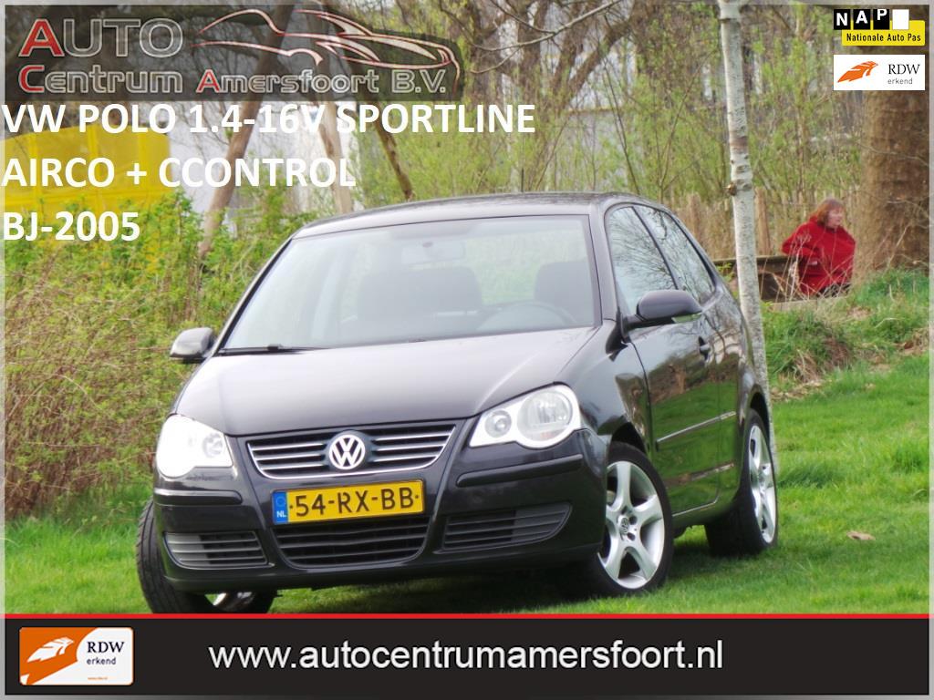 Volkswagen Polo 1.4-16V Sportline ( AIRCO + INRUIL MOGELIJK, Auto's, Voorwielaandrijving, 15 km/l, Gebruikt, Zwart