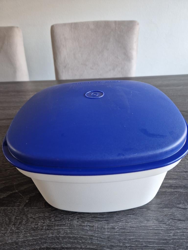 Tupperware Serveer Wonder Wit Blauw - Handige Serveerschaal, Ophalen of Verzenden, Gebruikt, Blauw, Schaal