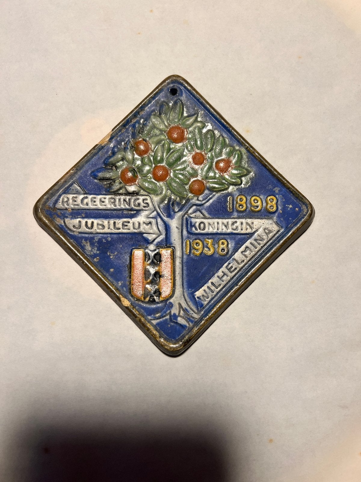 Koningin Wilhelmina Regeringsjubileum Tegel 1898-1938, Ophalen of Verzenden