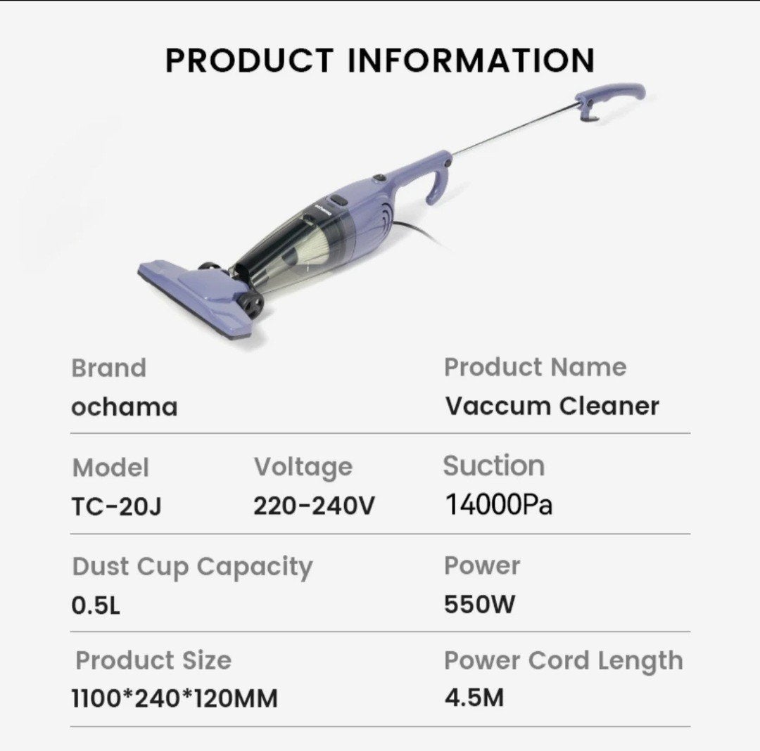 Ochama TC-20J Steelstofzuiger - 550W, Paars, Overige merken, Onbekend, raadpleeg productdocumentatie, Nieuw, Ophalen of Verzenden
