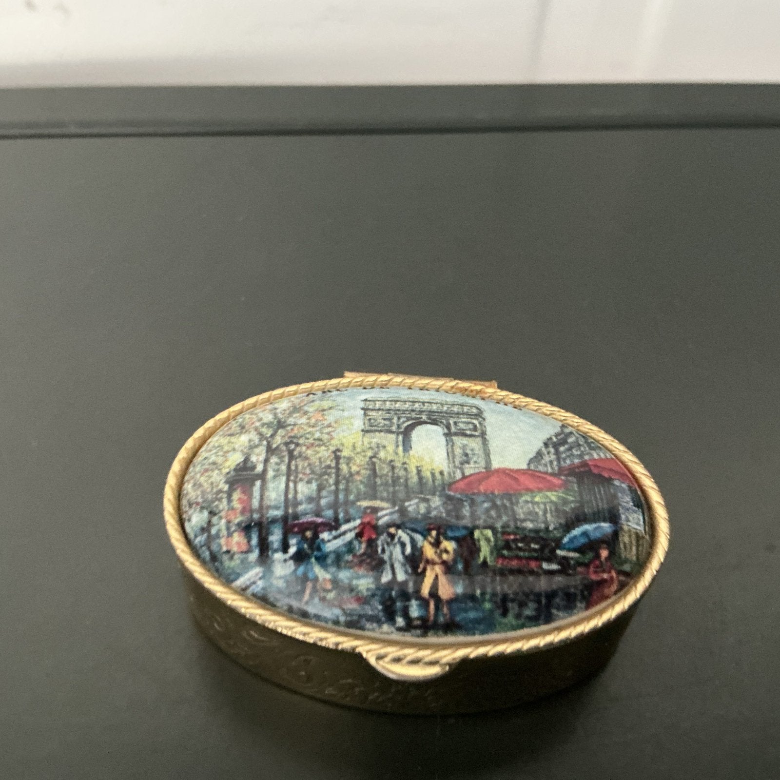 Vintage pilhouder met Parijs tafereel, Antiek en Kunst, Ophalen of Verzenden