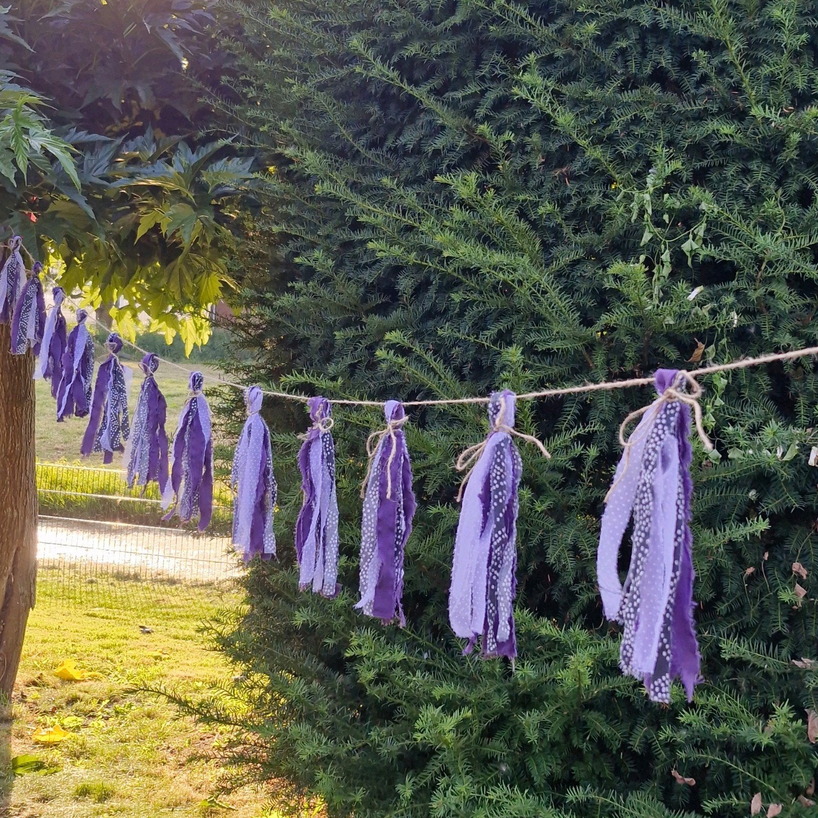 5 meter slinger van stof ~ kwastjesslinger, Ophalen of Verzenden, Nieuw, Versiering, Geboorte of Huwelijk