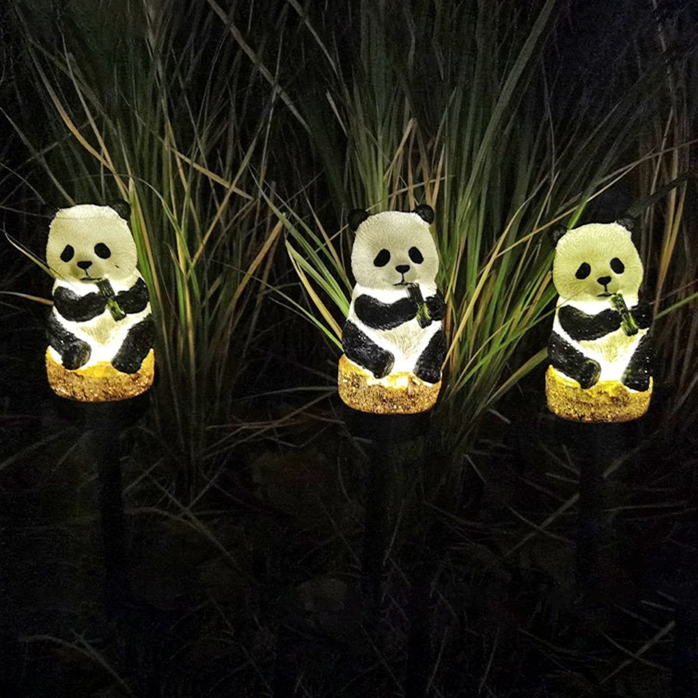 Lichtgevende Pandabeer / Tuin Decoratie Solar Lamp Zonlicht, Verzenden, Nieuw, Dierenbeeld