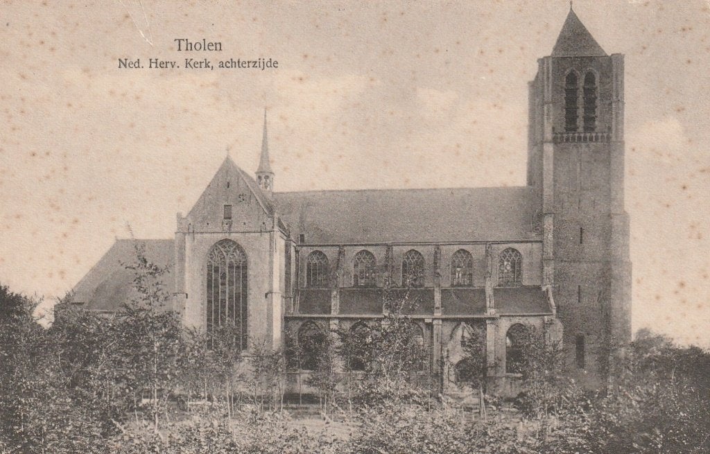 THOLEN Ned. Herv. Kerk Achterzijde, Verzamelen, Verzenden, Voor 1920, Ongelopen, Zeeland