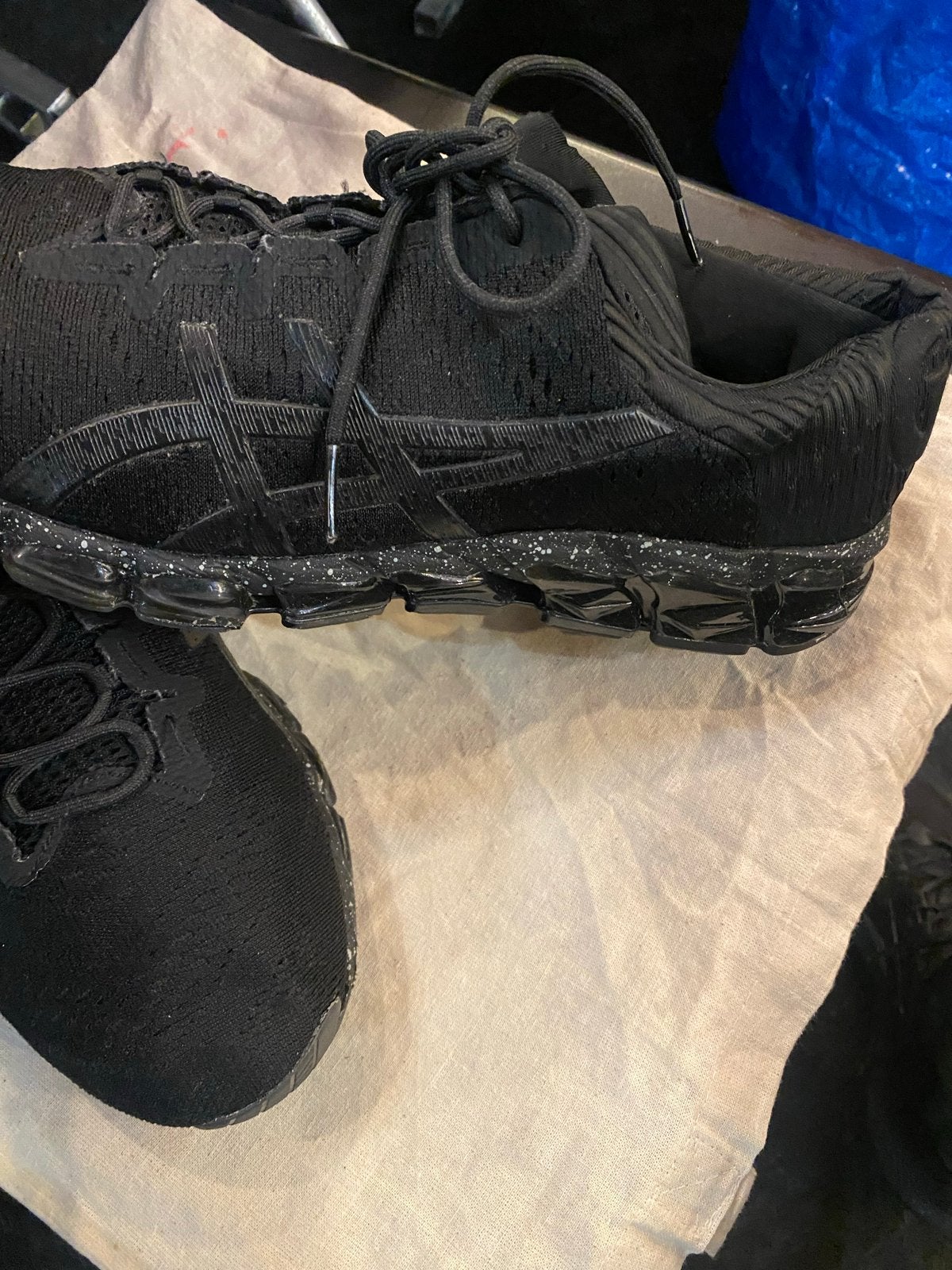 Zwarte Asics sneakers, maat 45, Ophalen of Verzenden, Gedragen, Zwart, Sneakers of Gympen