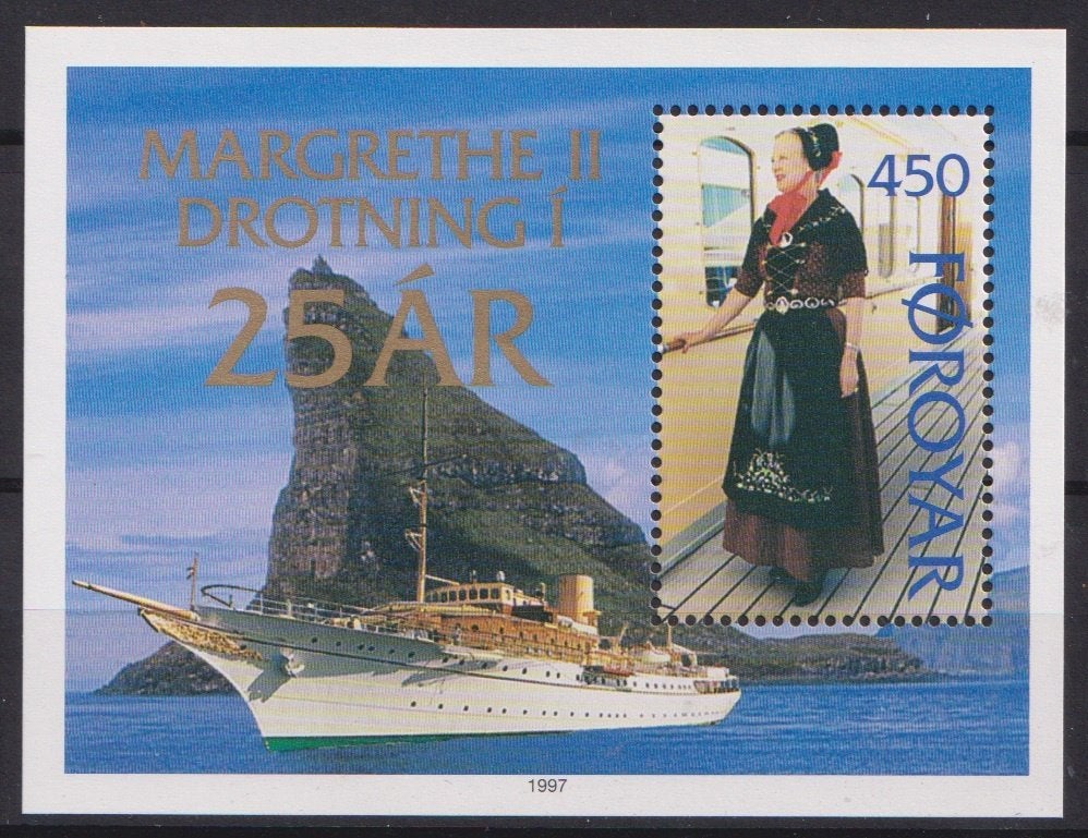 Faeröer 1997 Blok Motorschip Kon. Margaretha II Klederdracht, Verzenden, Postfris, Koningshuis