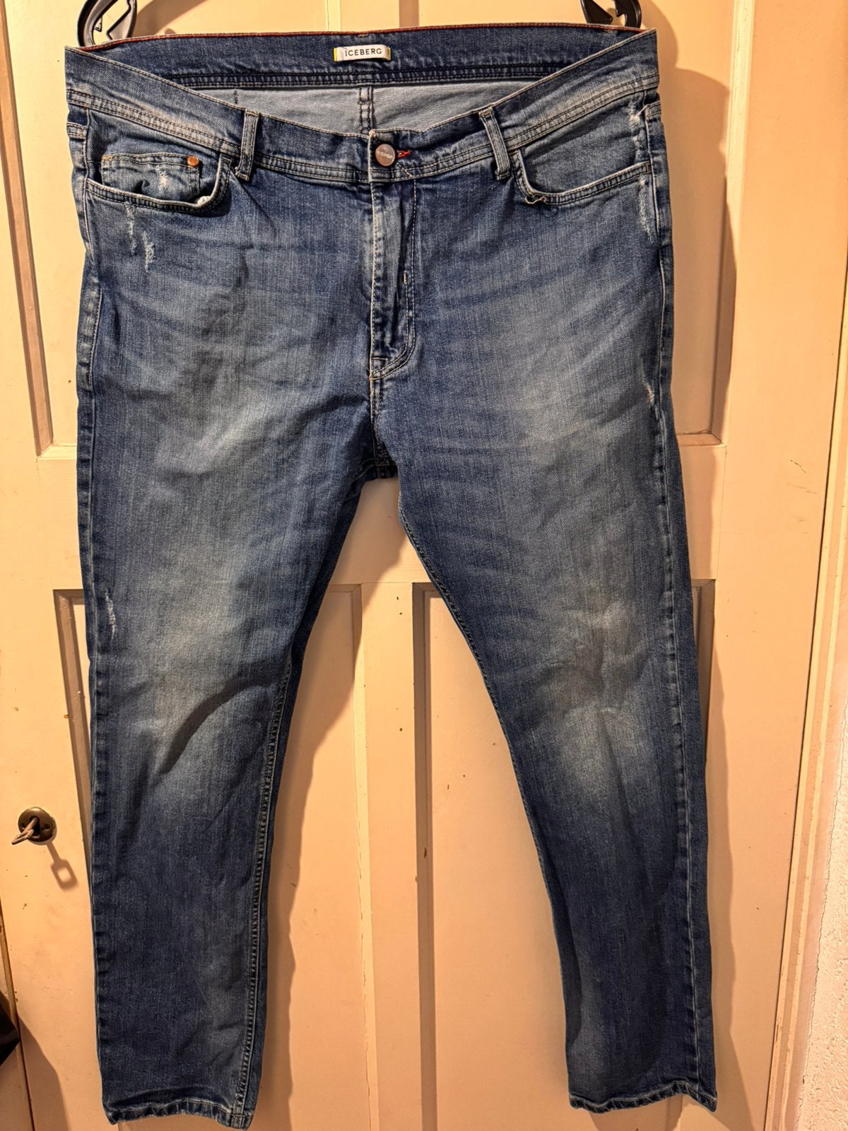 Iceberg stretchspijkerbroek W 38, Ophalen of Verzenden, Zo goed als nieuw, Blauw, W36 - W38 (confectie 52/54)