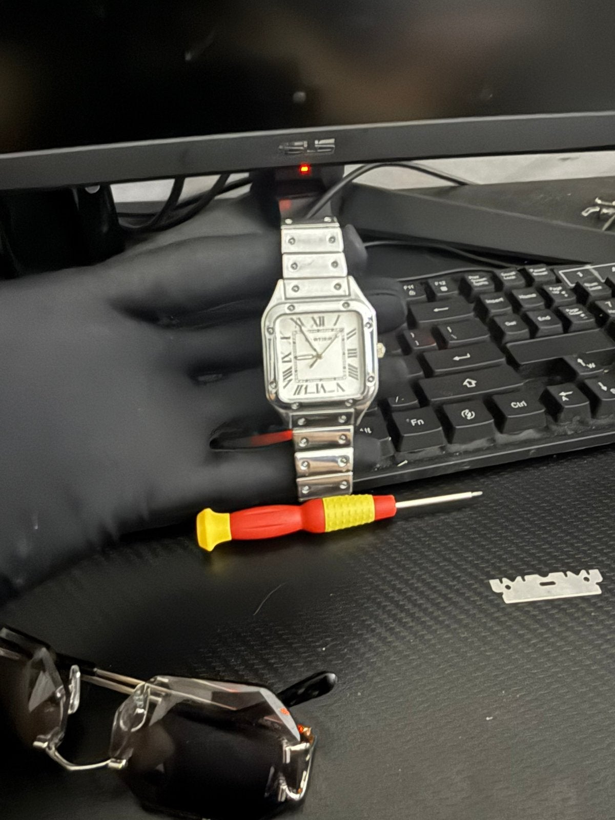 Cartier santos, Ophalen of Verzenden, Gebruikt, Staal, Overige merken