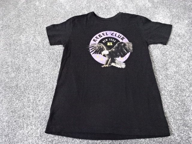 T-shirt met tekst Rebel Club / Azuka / maat S / zwart, Zwart, Ophalen of Verzenden, Zo goed als nieuw, Korte mouw