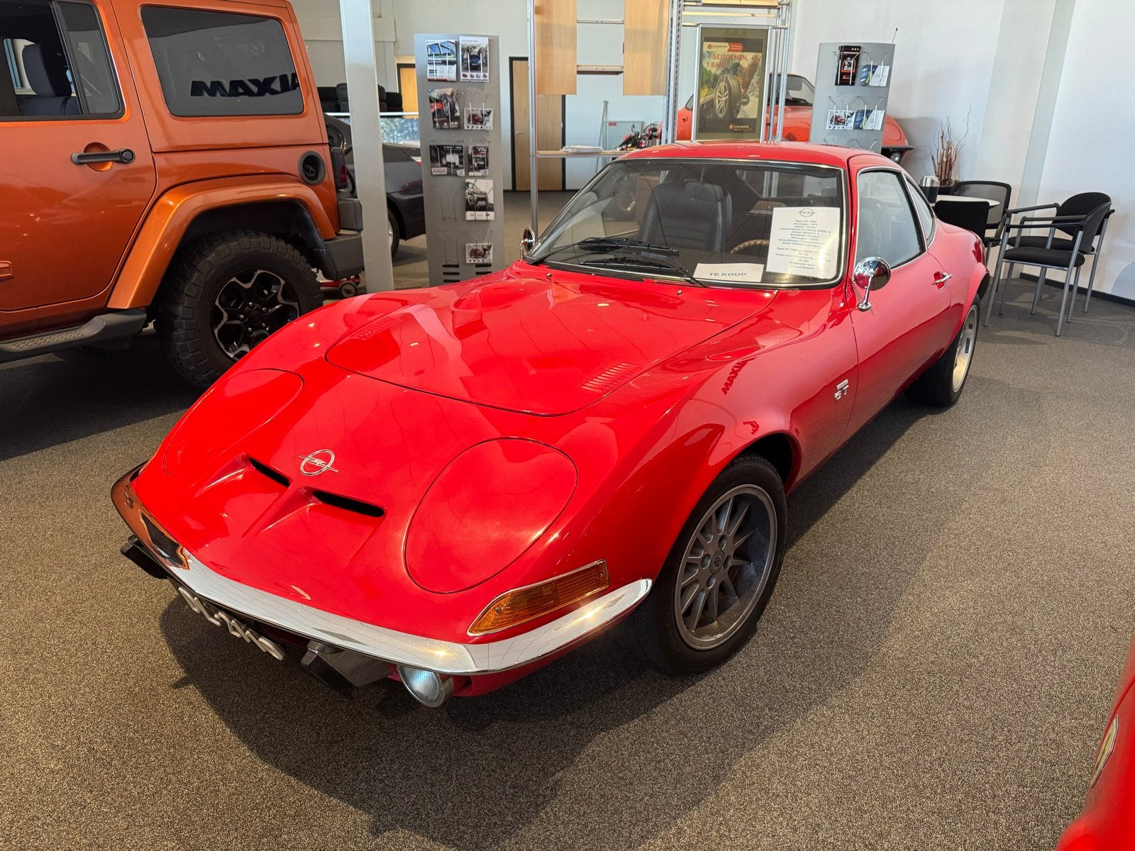 Opel GT 1.9 1971 Rood, Achterwielaandrijving, Zwart, Handgeschakeld, 115 pk