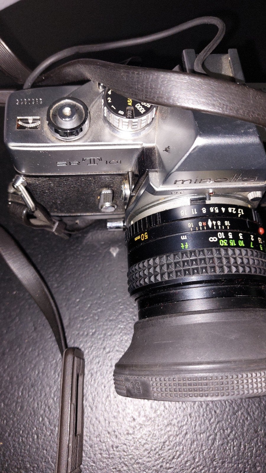 Minolta SRT 101 met 50 mm lens - Klassieke spiegelreflex, Ophalen, Gebruikt, Spiegelreflex, Minolta