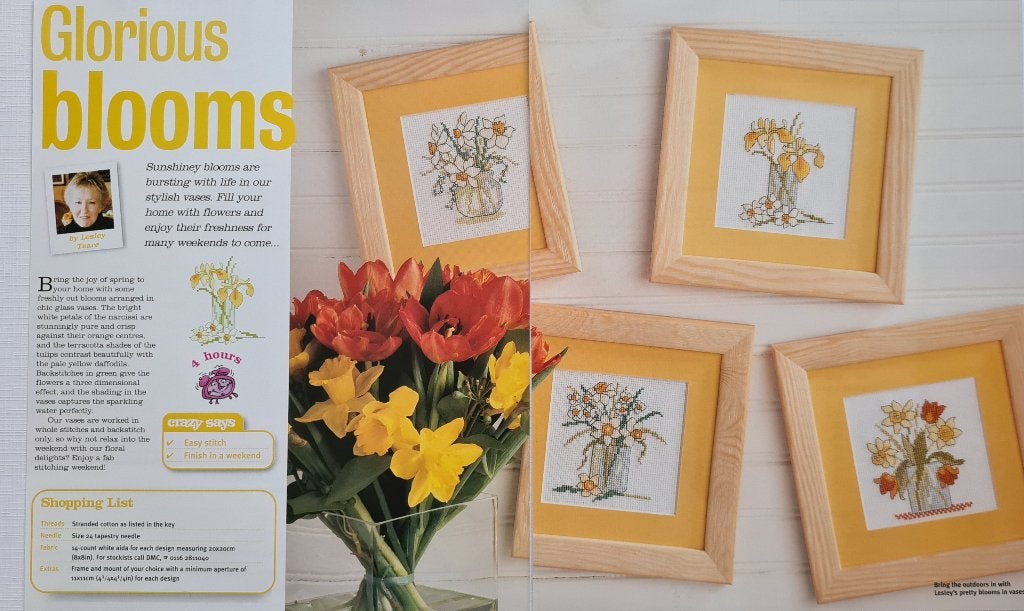 4 glorieuze bloemen borduurpatronen, Ophalen, Nieuw, Handborduren, Patroon