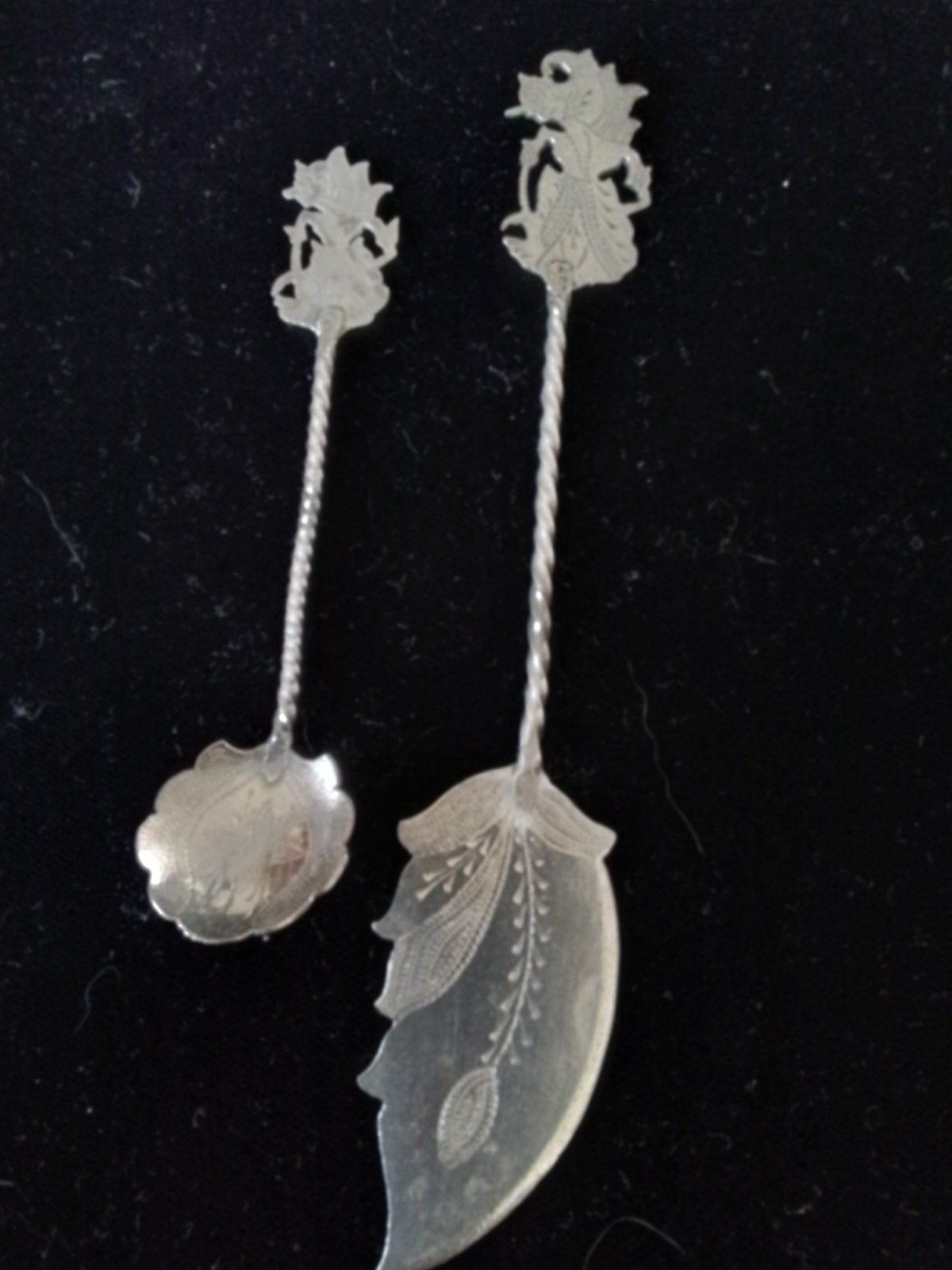 Zilver botermesje en lepelje, Antiek en Kunst, Antiek | Bestek, Ophalen of Verzenden