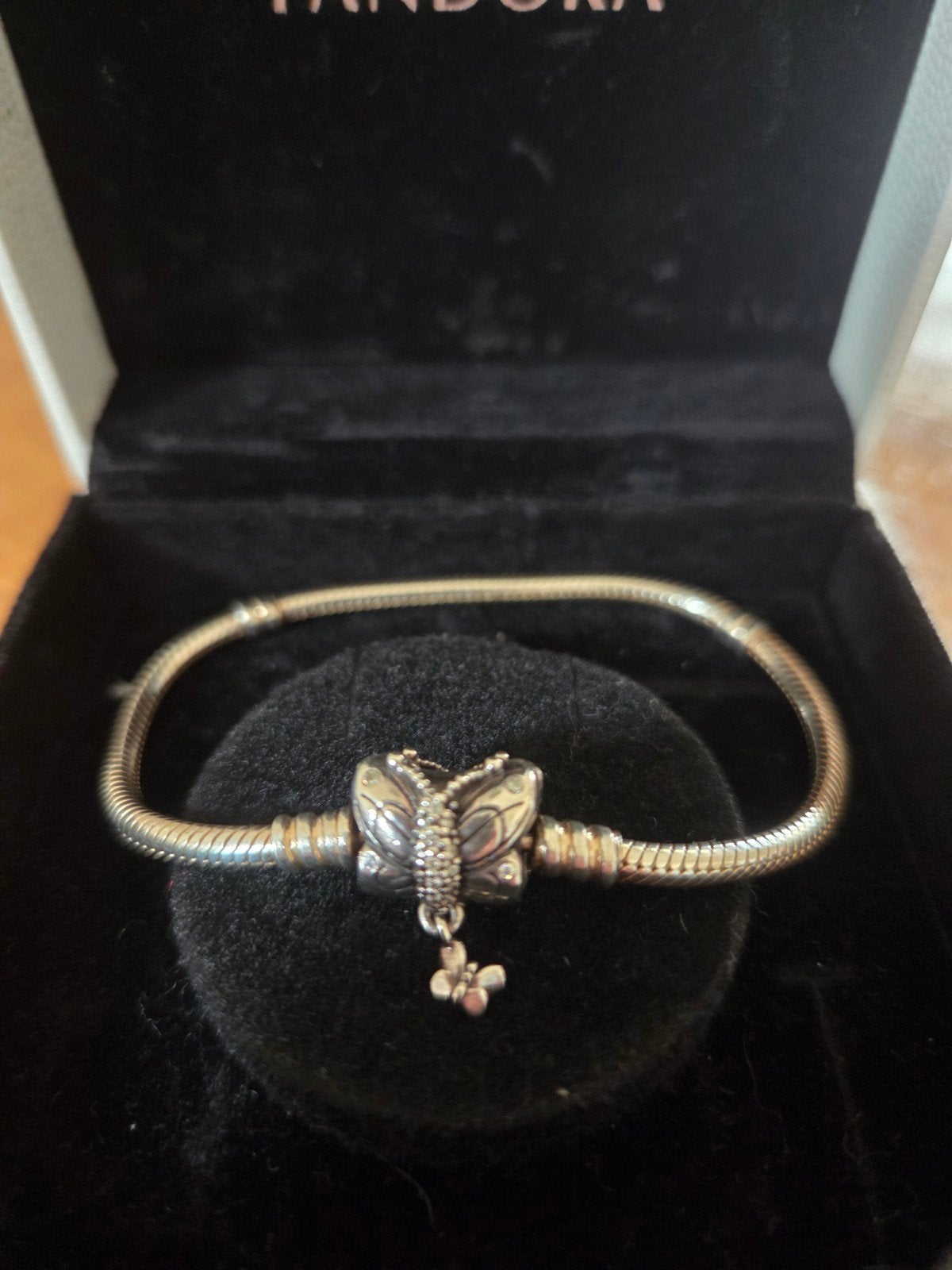 Pandora armband met vlindersluiting, Sieraden, Tassen en Uiterlijk, Armbanden, Ophalen, Zo goed als nieuw, Zilver, Zilver