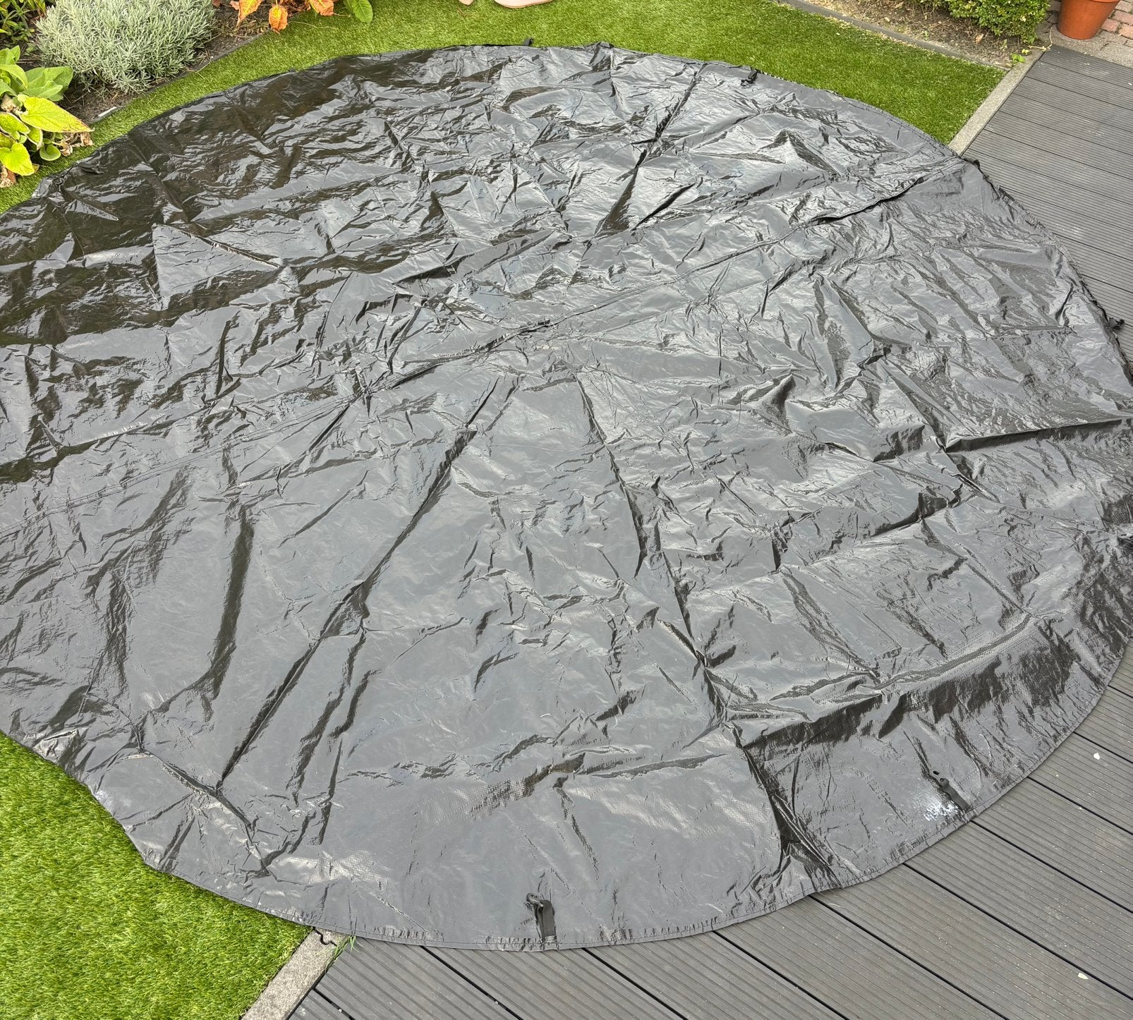 Trampolinehoes, beschermer universeel 305cm, Ophalen of Verzenden, Zo goed als nieuw