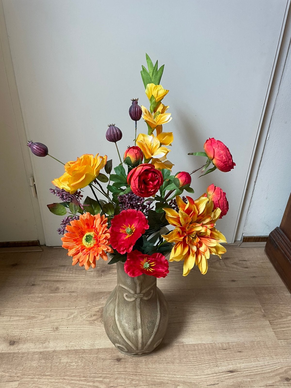 Kunstbloemenboeket kunstbloemen decoratie herfstboeket, Binnen, 3811JM, Info@rodebeagle.nl, Rode Beagle kunstbloemen