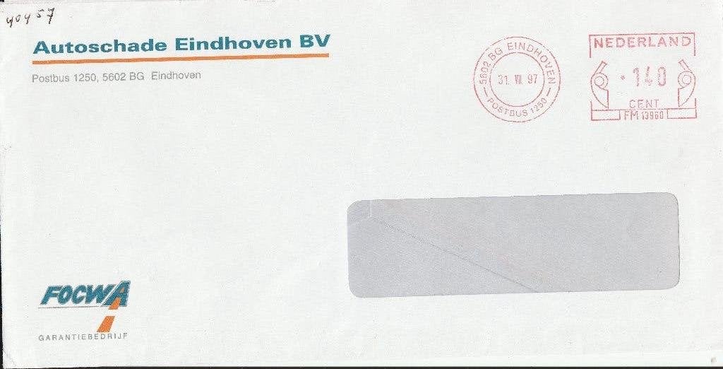 EINDHOVEN 1997 AUTOSCHADE EINDHOVEN bv, Verzenden, 1980 tot heden, Gelopen, Noord-Brabant