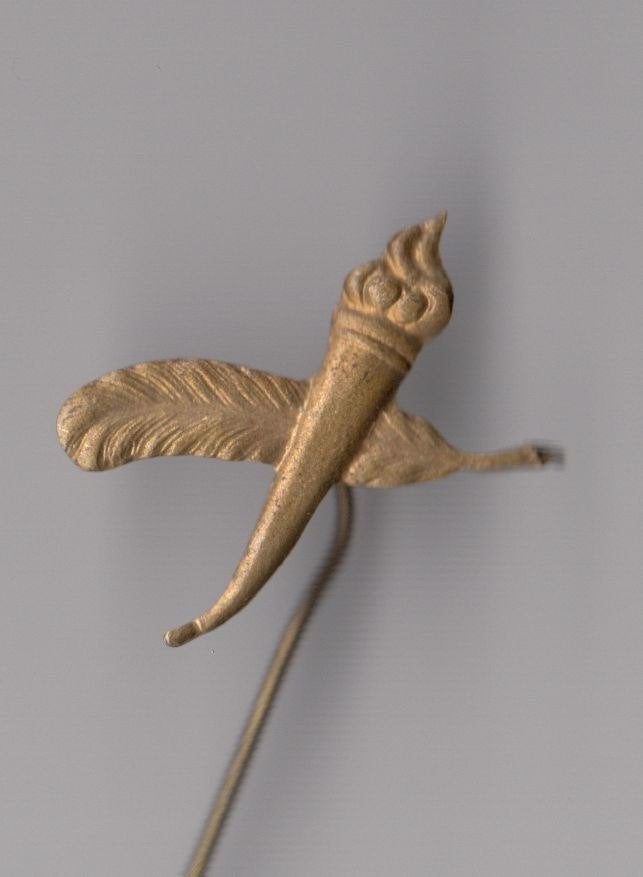 Toorts en Veer embleem speldje, Niet vindbaar, Niet vindbaar, Nederland, Embleem of Badge