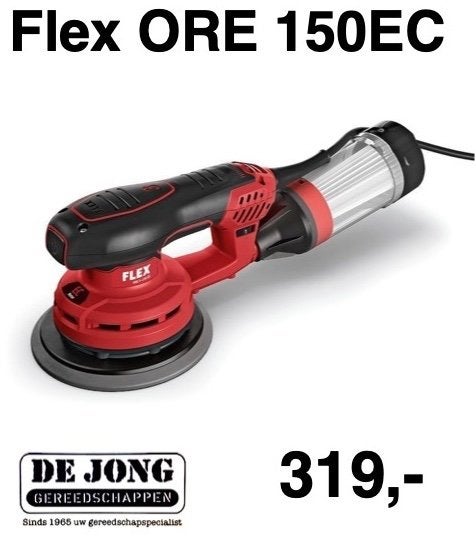Flex-tools ORE 3-150 EC 150 mm exenter met stof opvang !, Ophalen of Verzenden, Nieuw, Minder dan 600 watt, Excentrische schuurmachine