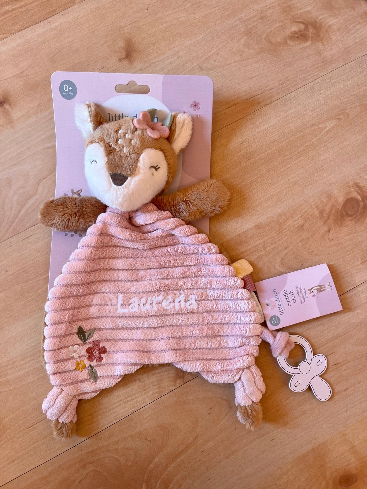 Little Dutch knuffeldoekje hertje met naam van de baby', Little Dutch, Overige typen, Nieuw, Ophalen of Verzenden