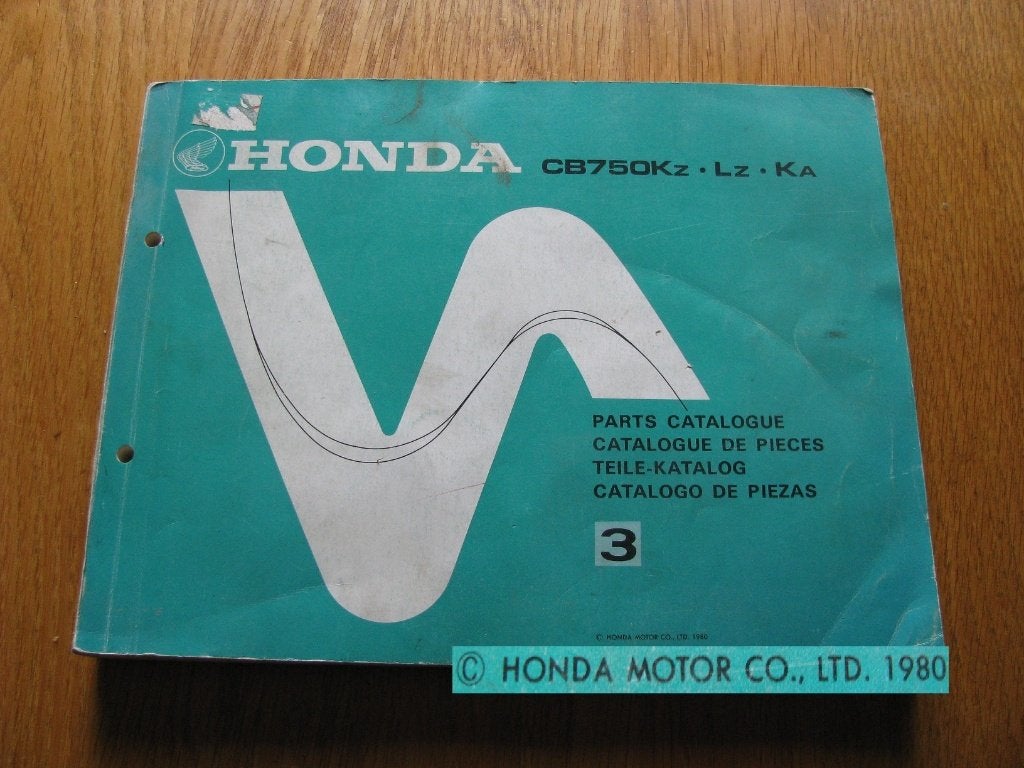 Honda CB750 lz Ka CB750KZ parts catalogue onderdelen boek., Motoren, Ophalen of Verzenden, Honda