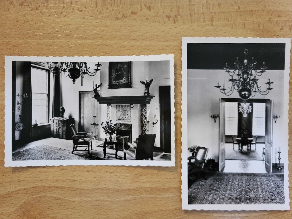 ansicht Lage Vuursche Kasteel Drakensteyn Interieur (2x), Ophalen of Verzenden, Voor 1920, Utrecht