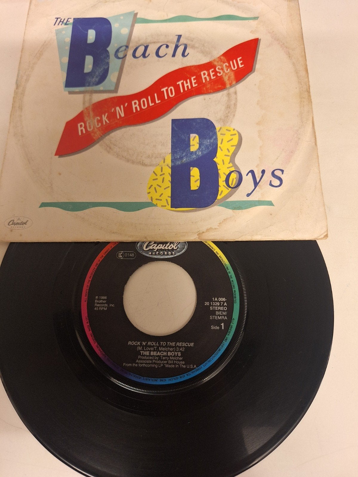 The Beach Boys - Rock n Roll to the rescue, 1986., Fotohoes, Verzenden, 7 inch, Rock-'n-roll