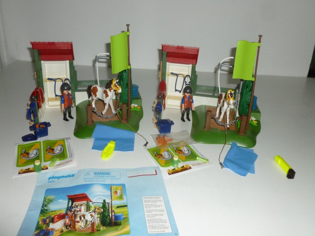 Playmobil 3 x Set Paarden Wasplaats 6929 Prijs Per Set, Gebruikt, Complete set, Overige typen, Ophalen of Verzenden