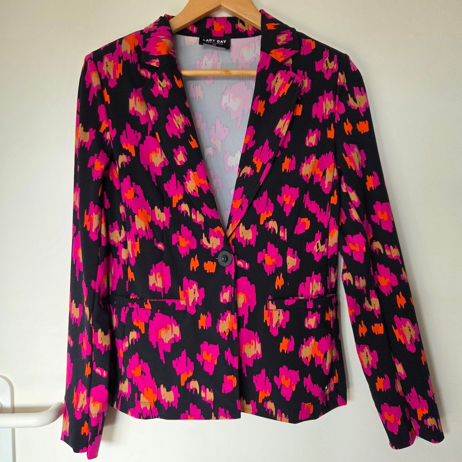 Lady Day Art Leopard Print Travelstof Blazer XS - nieuw!, Lady Day, Meerkleurig, Nieuw, Ophalen of Verzenden