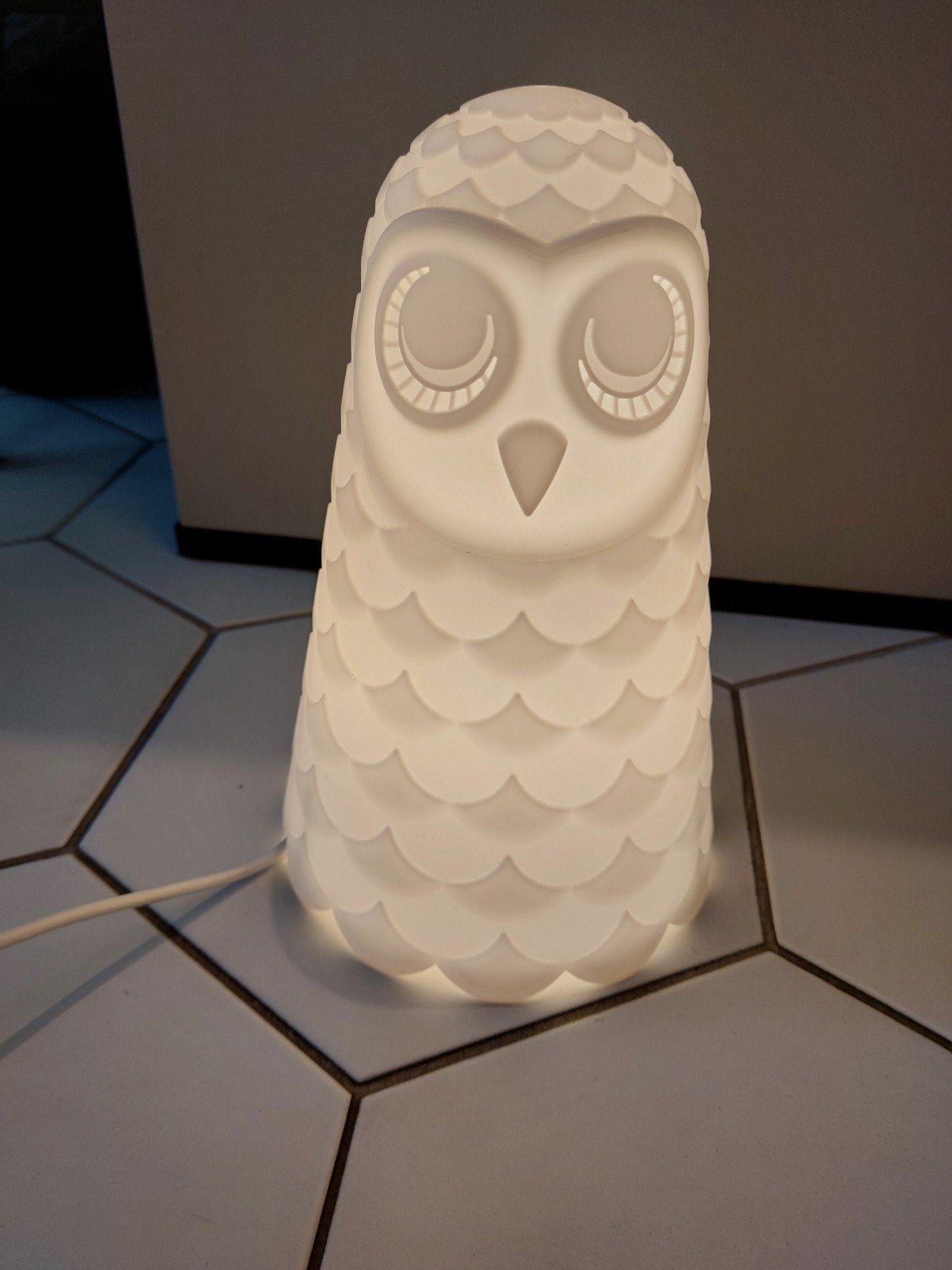IKEA Solbo Uilenlamp - Nachtlampje voor Kinderkamer, Met schakelaar, Wit, Kunststof, Zo goed als nieuw