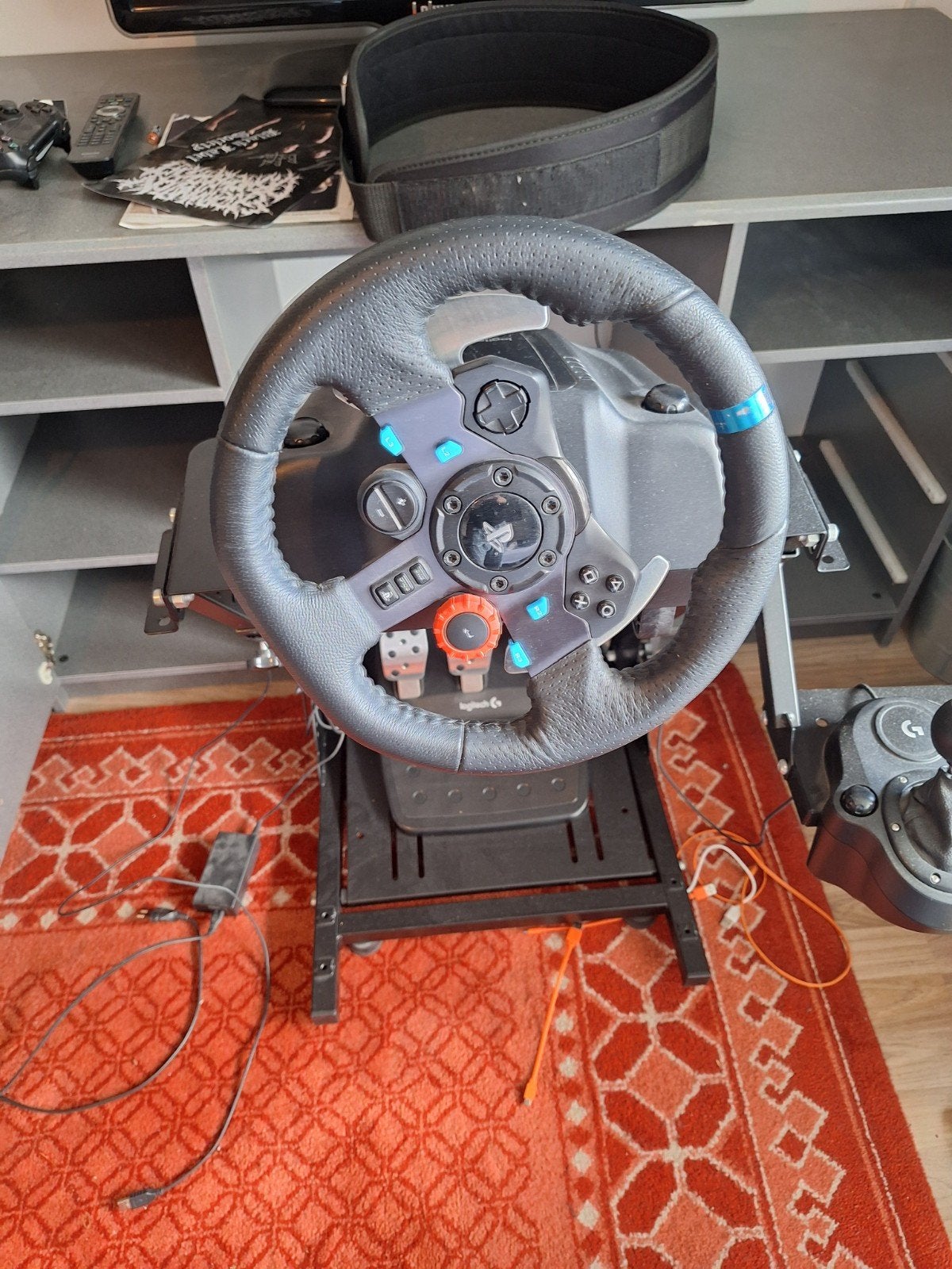 Logitech stuur,pendalen en vernsellings pook met standaard, Ophalen, Gebruikt