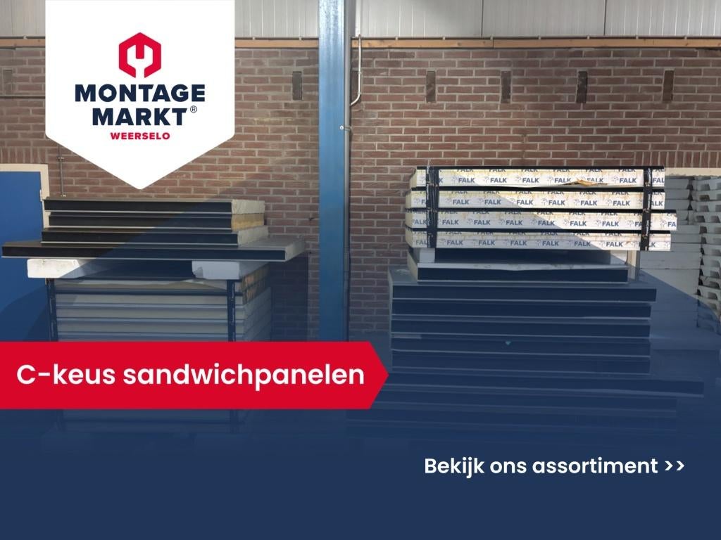 C-keus sandwichpanelen | Dak & Wand | Goedkoop | OP=OP, Doe-het-zelf en Verbouw, Platen en Panelen, Ophalen, Zo goed als nieuw