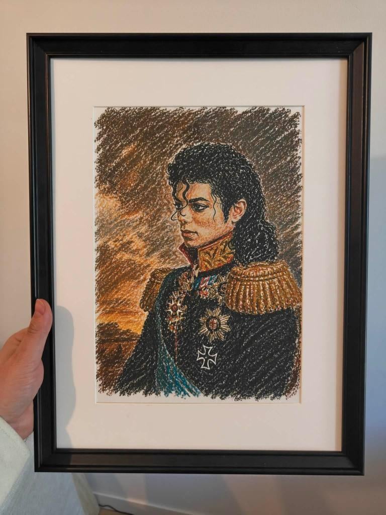 Michael Jackson Black Framed Wall Decoration, Vintage, Papier/karton, Ophalen of Verzenden, Zo goed als nieuw