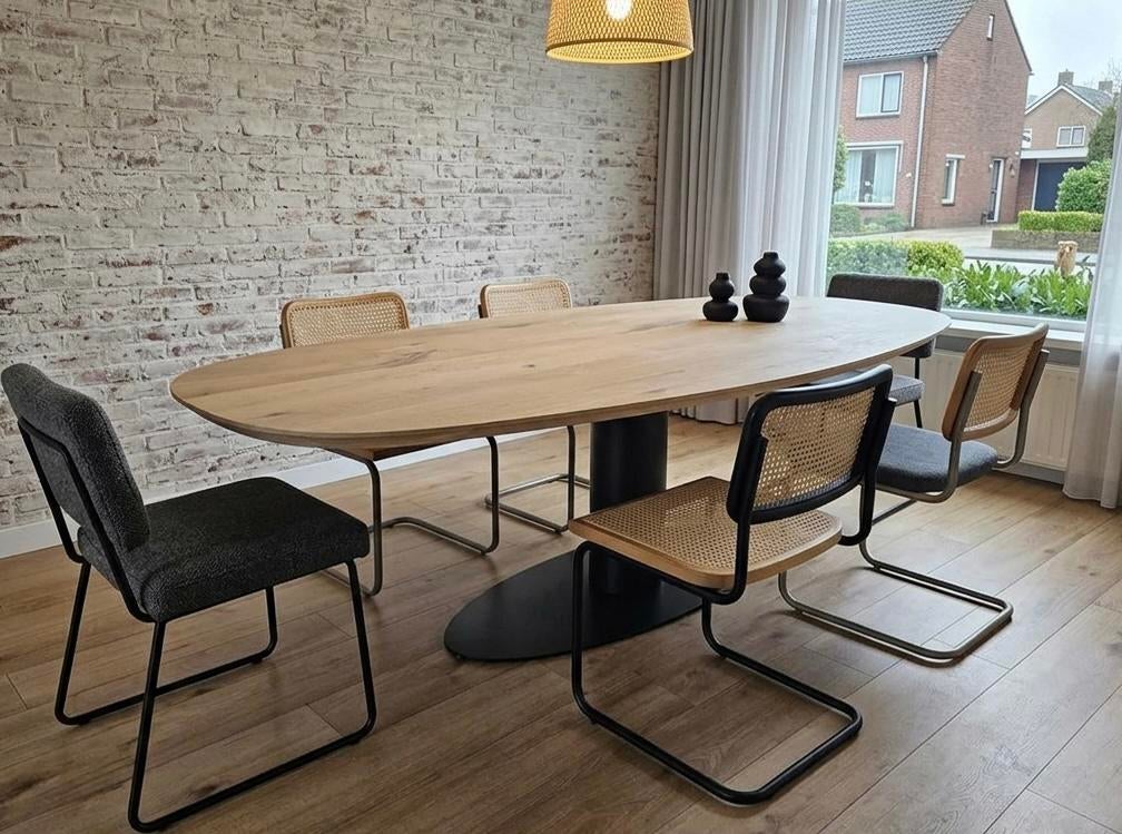 Prachtige Massief Eiken Deens Ovale Tafel Eettafel Op maat, 100 tot 150 cm, Verzenden, Vijf personen of meer, Deens ovaal