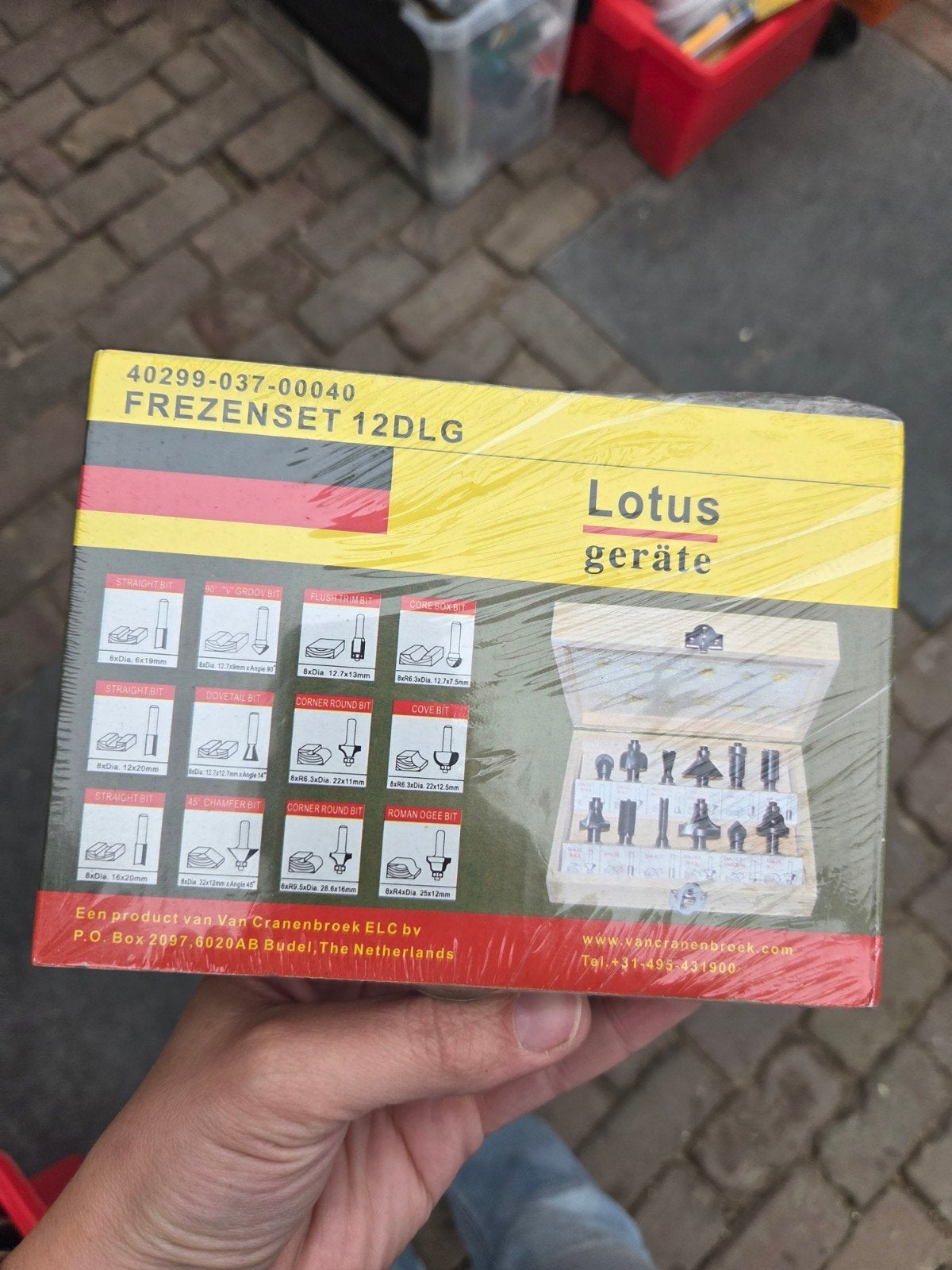 Lotus Frezenset 12-delig - Nieuw in verpakking, Doe-het-zelf en Verbouw, Ophalen of Verzenden, Nieuw, Bovenfrees, Lotus