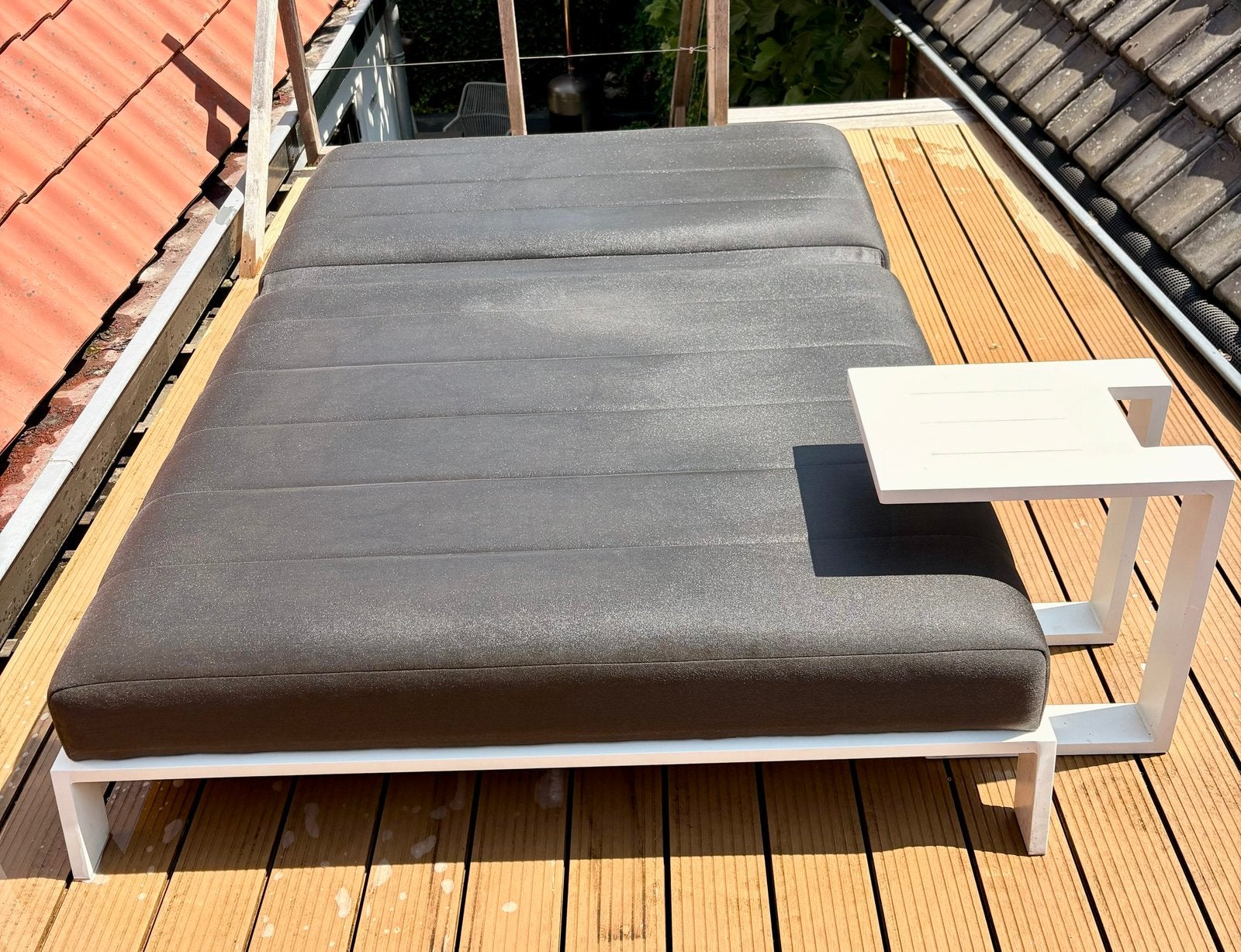 Mooi ligbed met alu tafeltje, Tuin en Terras, Ophalen, Zo goed als nieuw, Aluminium