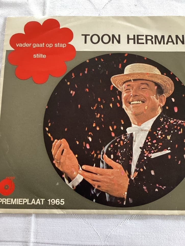Toon Hermans - Vader Gaat Op Stap / Stilte - Premieplaat 196, Gebruikt, 7 inch, Ophalen of Verzenden, EP