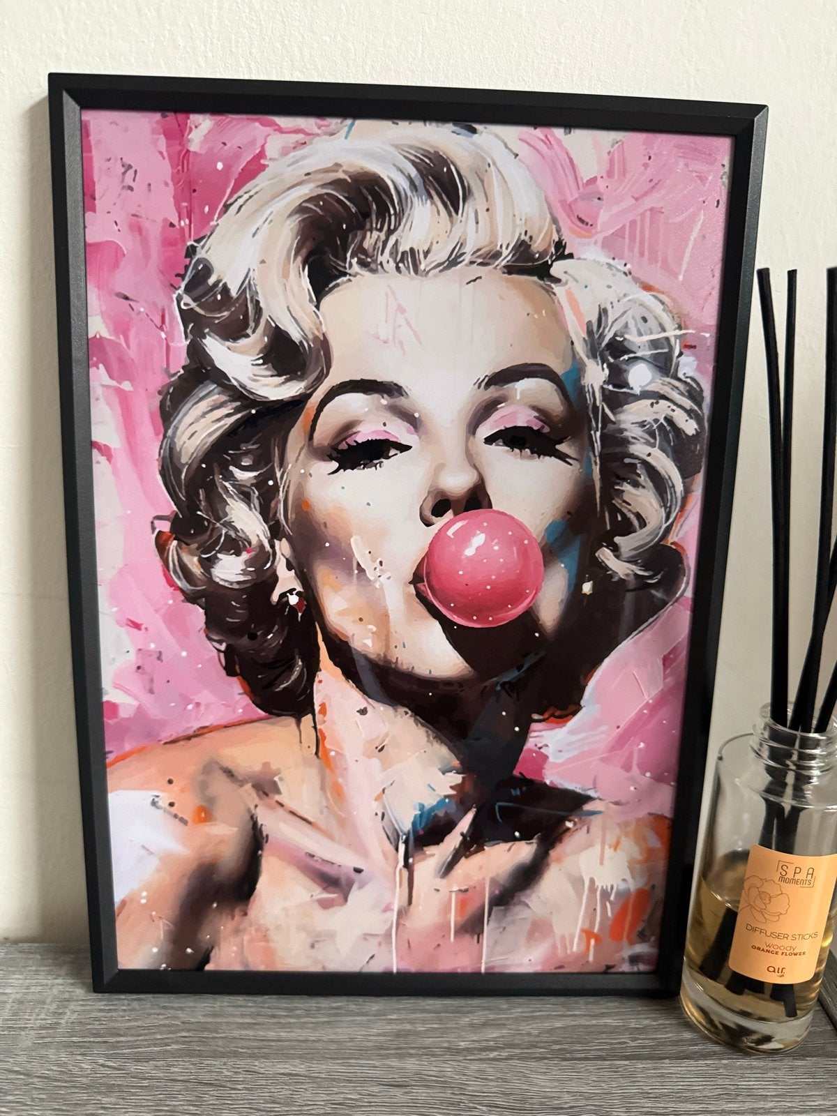 Marilyn Monroe Pop Art Poster 21x30cm met Ikea lijst, Papier/karton, Ophalen of Verzenden, Ingelijst, Print