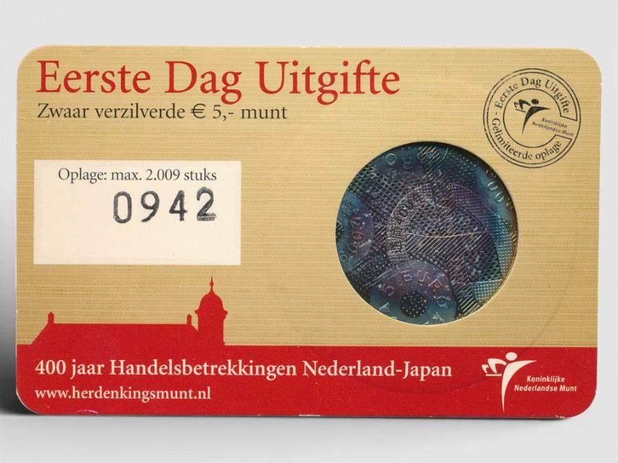 NL 5 Euro 2009 Het Japan Vijfje Eerste Dag Uitgifte, Postzegels en Munten, Munten | Nederland, Ophalen of Verzenden, Koningin Beatrix